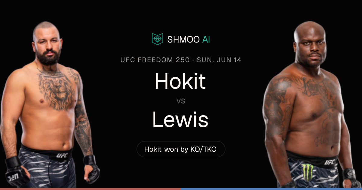 Hokit vs Lewis Prediction & Odds: Shmoo AI Pick | UFC Freedom 250